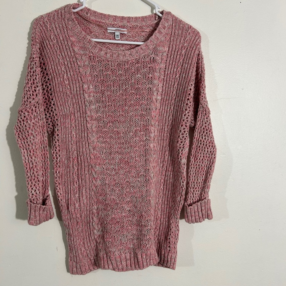 Sonoma Women's‎ Cable Knit Sweater Extra Small Pink Cotton Blend